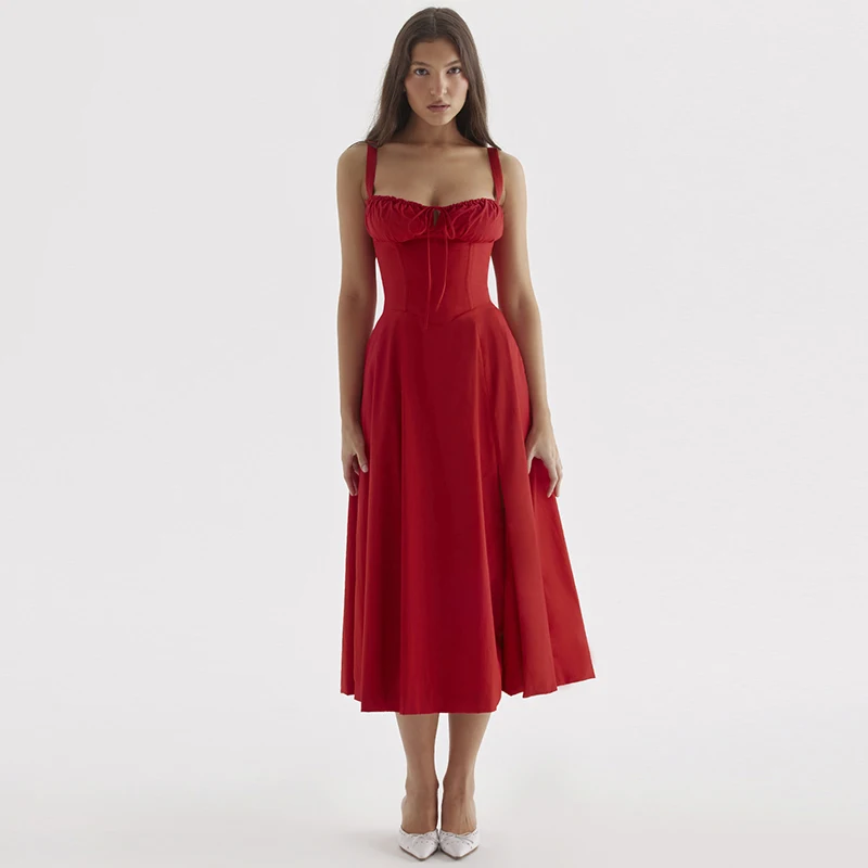 RED ROSE BUSTIER SUNDRESS